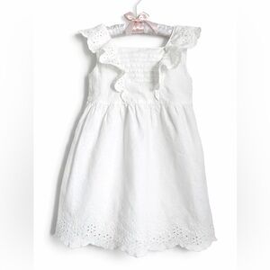 3T Gymboree White Linen Eyelet Trim Dress